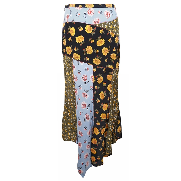 Veronica Beard Mac Patchwork Floral Asymmetric Skirt – evaChic