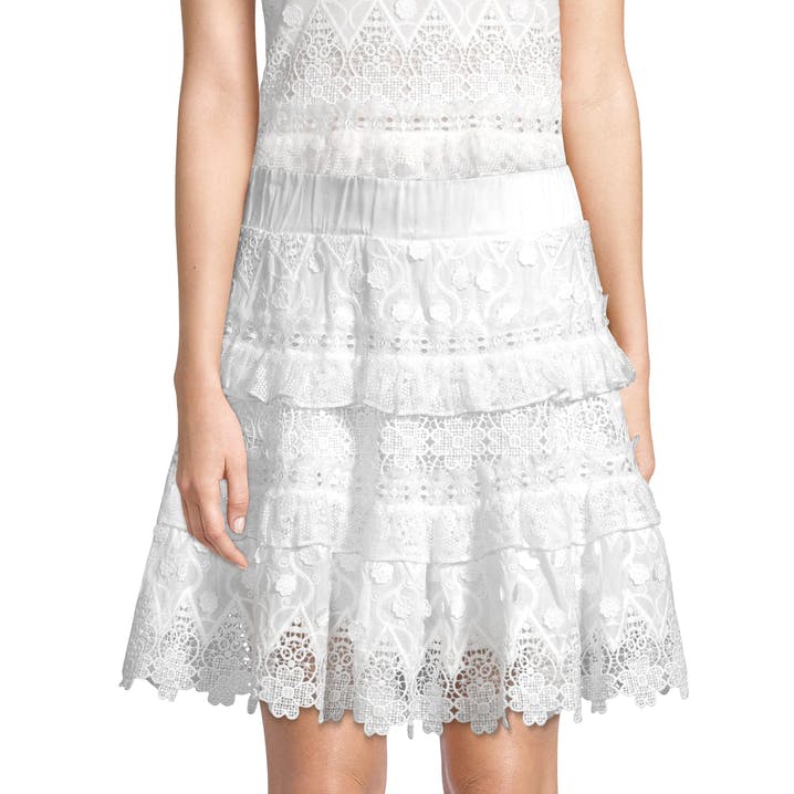 Alexis Jacqueline Tiered Ruffle Lace Mini Skirt