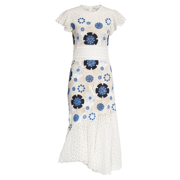 Sea Figgy Floral Crochet Asymmetric Dress – evaChic