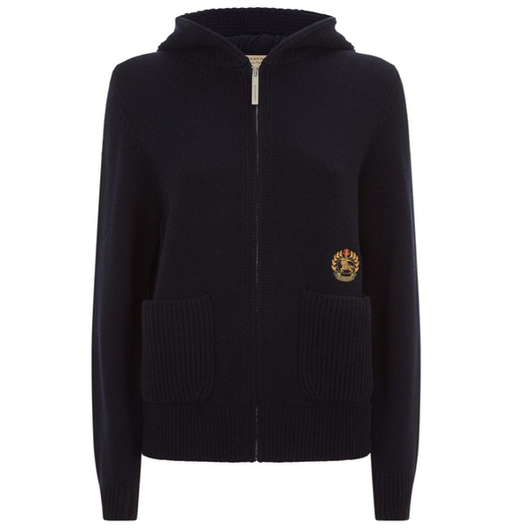 Burberry Embroidered Archive Logo Cashmere Hoodie – evaChic