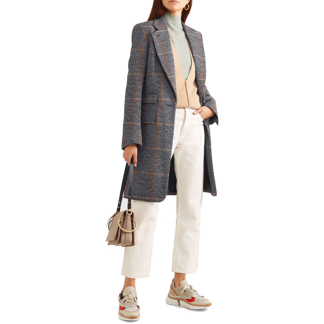 Chloé Checked Houndstooth Woven Coat