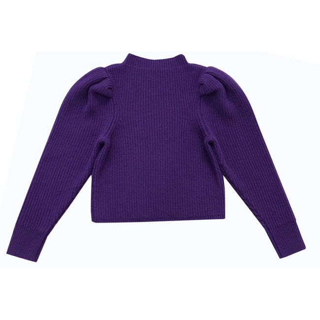 Sandro Hibou Ribbed Oversize-Shoulder Wool Sweater – evaChic