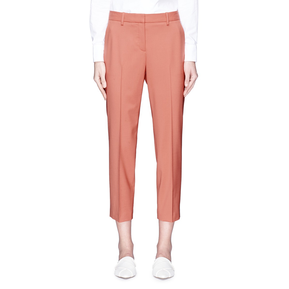 Theory Treeca 2 Cropped Stretch Wool Tapered Pants