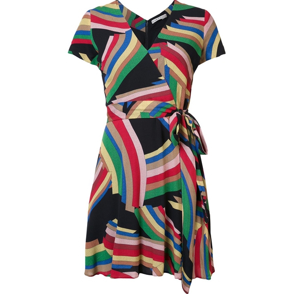 Alice + Olivia Adrianna Rainbow Print Wrap Mini Dress – evaChic