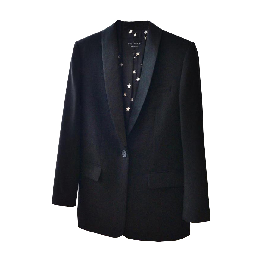 Equipment Quincy Wool Crepe Tuxedo-Style Blazer