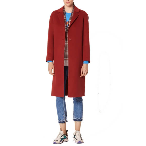 Sandro Double-Sided Single-Button Wool Coat