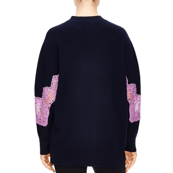 Sheer Lace-Inset Sweater – evaChic