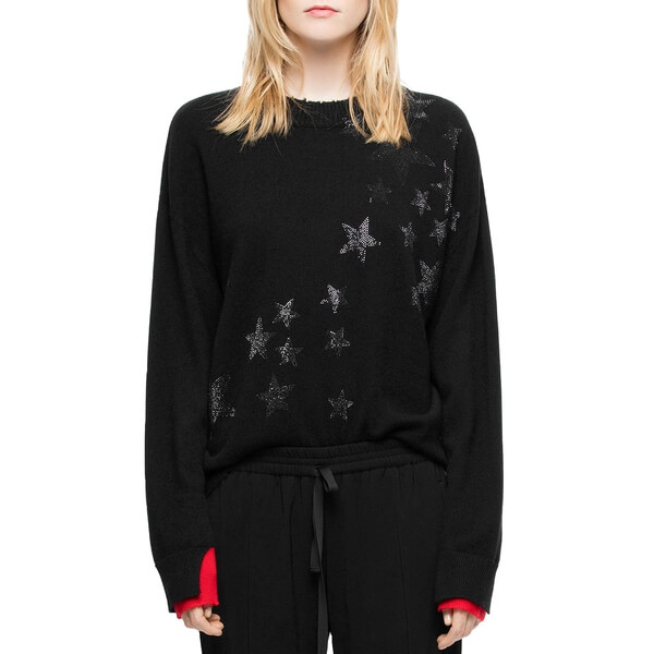 Zadig & Voltaire Gaby Bis Embellished Star Cashmere Sweater