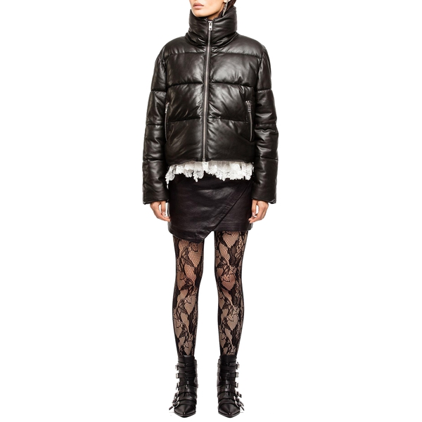 Zadig & Voltaire Kery Cropped Leather Puffer Jacket