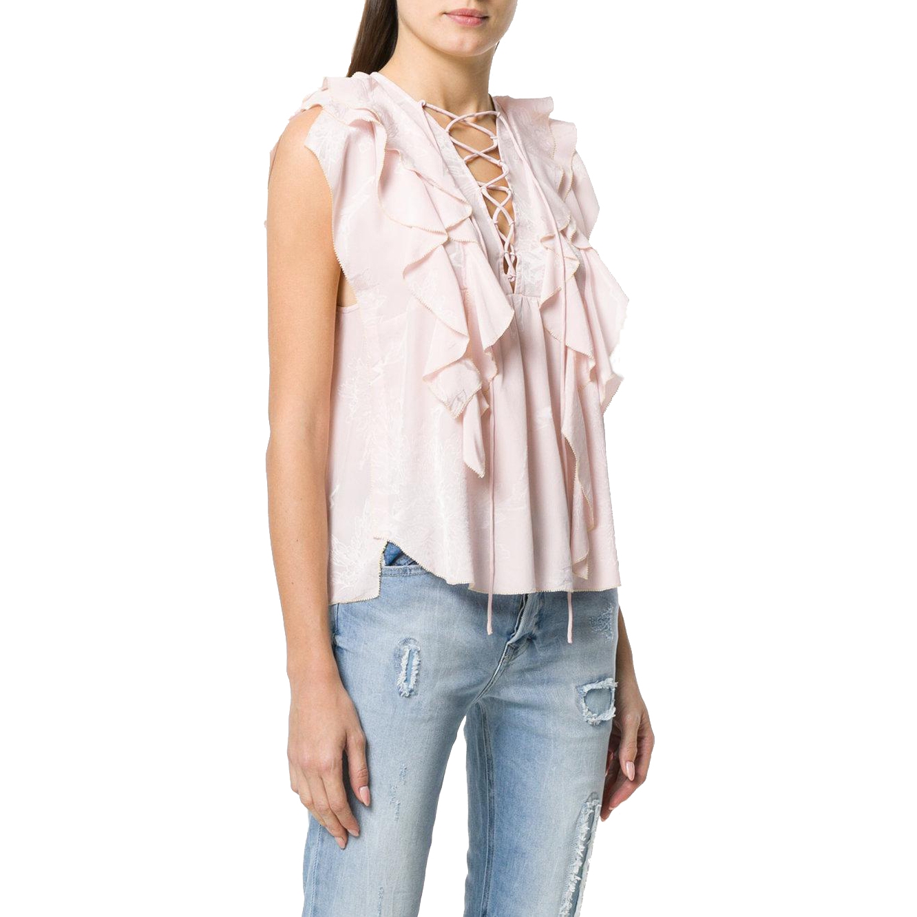 Zadig & Voltaire Time Lace-Up Ruffled Jac Top