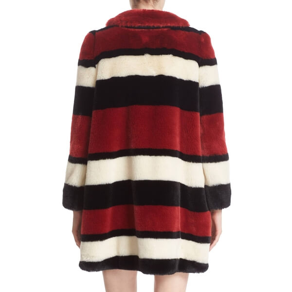 Alice + Olivia Kinsley Oversized Stripe Faux Fur Coat – evaChic