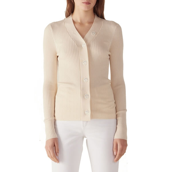 Sandro Gabrielle Ribbed Fine-Knit Buttoned Cardigan