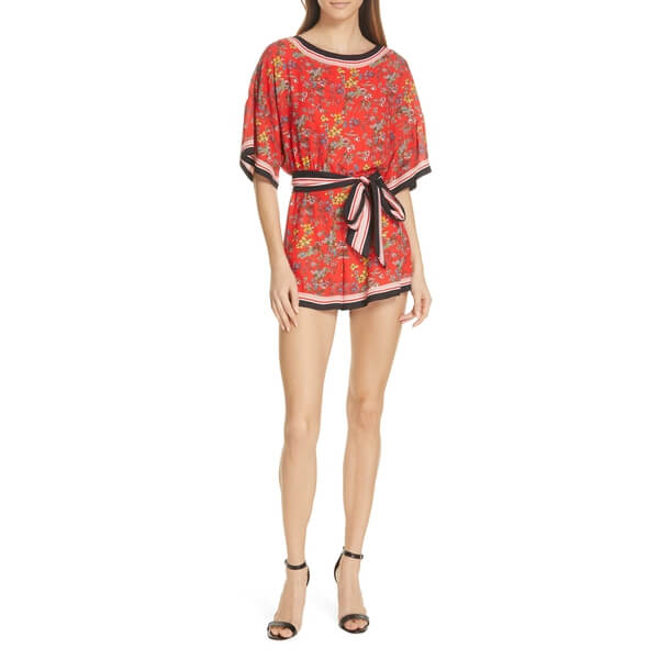 Alice Olivia Bowie Belted Romper