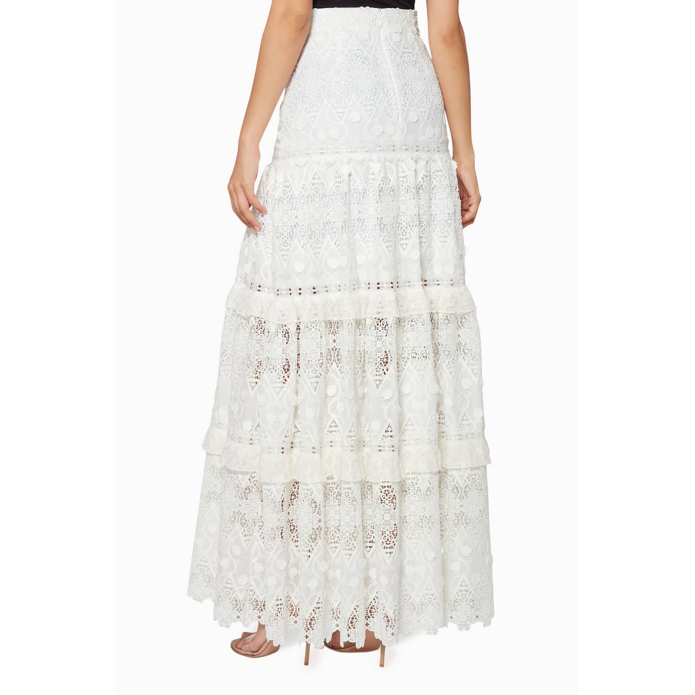Alexis Hisa Guipure Lace Maxi Skirt ...