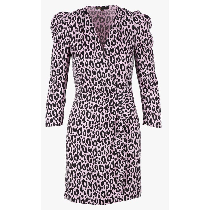Maje Ripanta Leopard Print Wrap Front Dress – evaChic