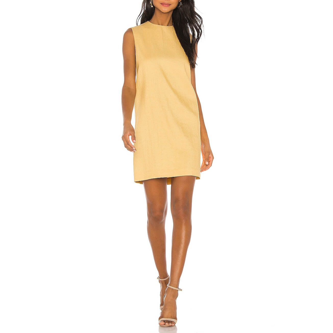 Theory Luxe Linen Blend Column Shift Mini Dress