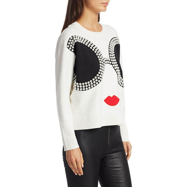 Alice + Olivia Gleeson Embellished Staceface Sweater – evaChic