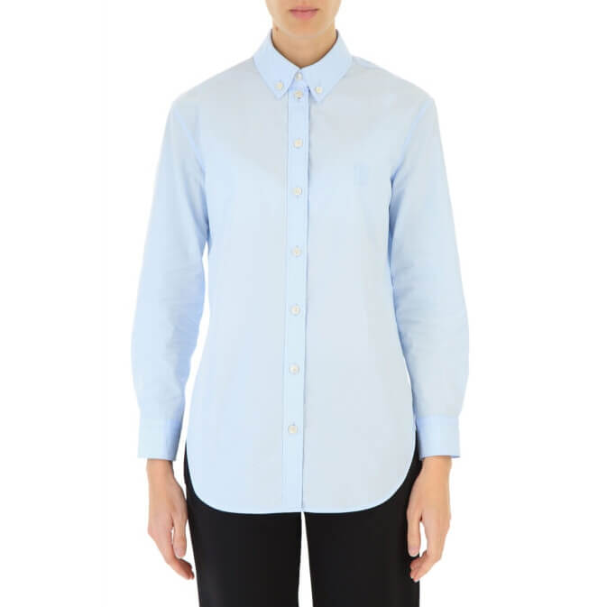Burberry Monogram Button-Down Collar Cotton Shirt