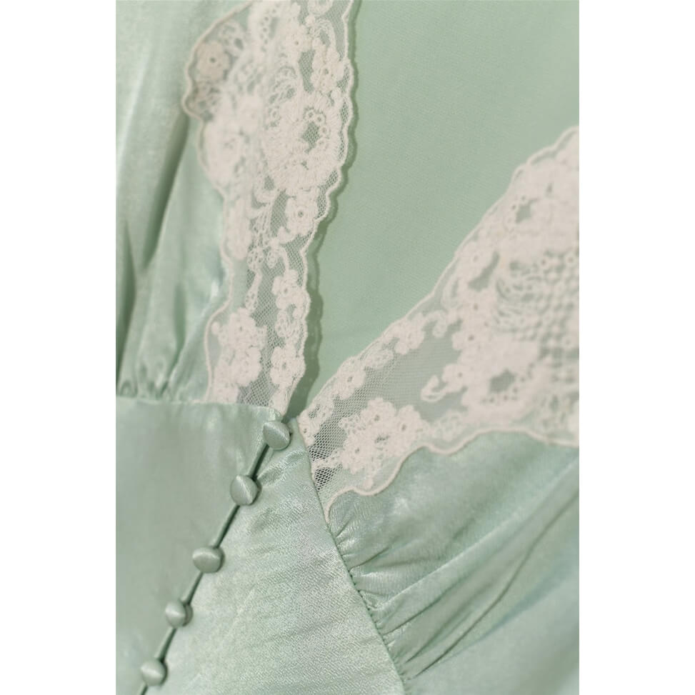 Rixo Amanda Lace-Trim Satin Blouse 