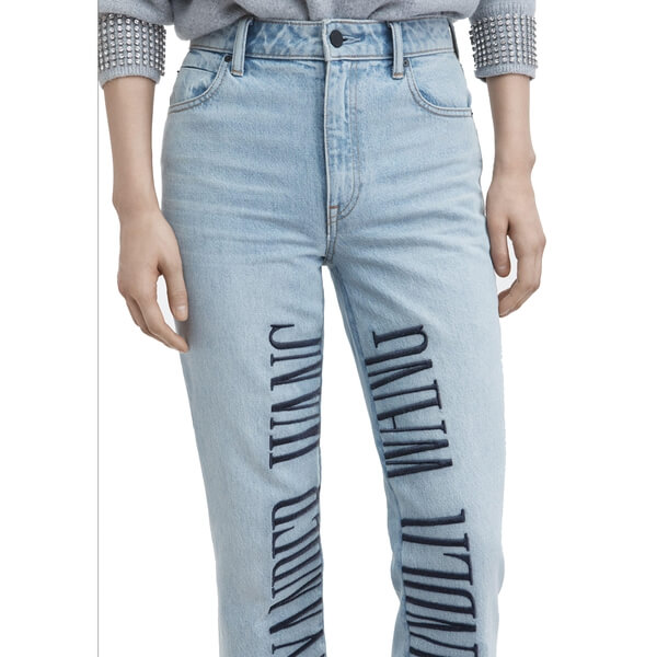 V FRONT RELAXED JEAN GOLD NAMEPLATE CHAIN | ALEXANDER WANG
