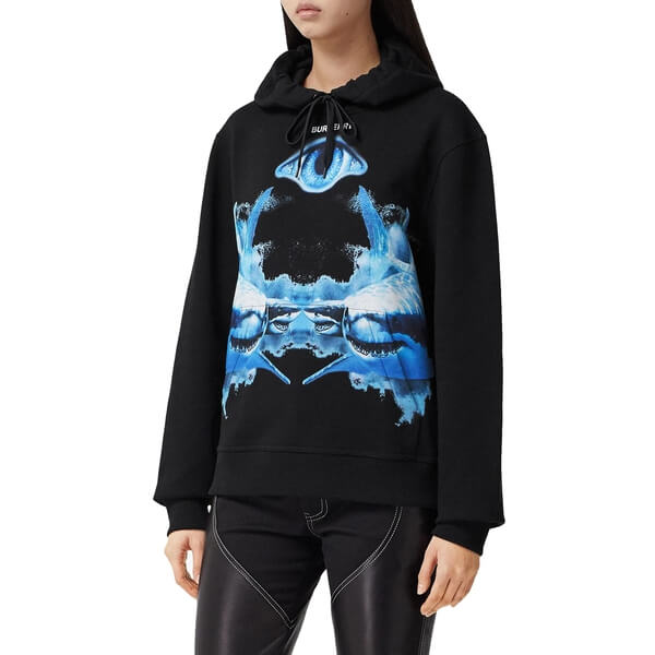 Burberry Poulter Shark-Print Oversized Cotton Hoodie
