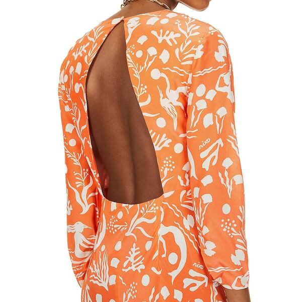 Sea Life Print Silk Midi Dress – evaChic