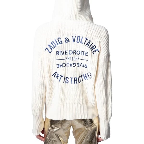 Zadig & Voltaire Moore Cow Blason Embroidered Zip-Up Cotton