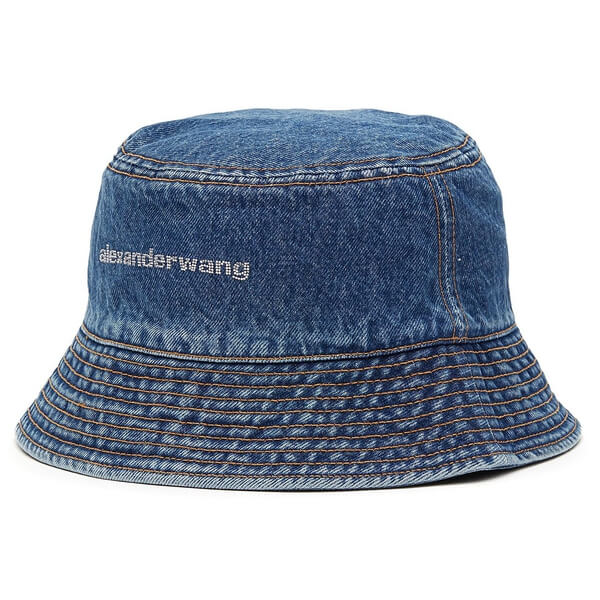 Alexander Wang Rhinestone-Embellished Denim Bucket Hat