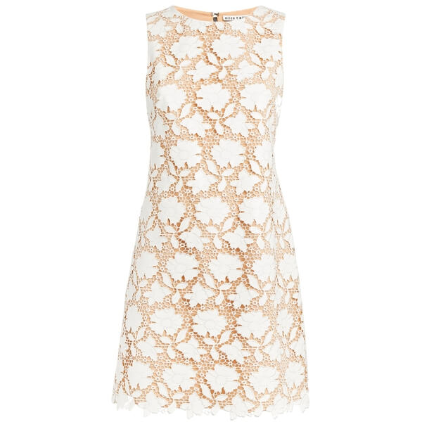 Alice + Olivia Clyde Floral Lace Sleeveless Mini Dress