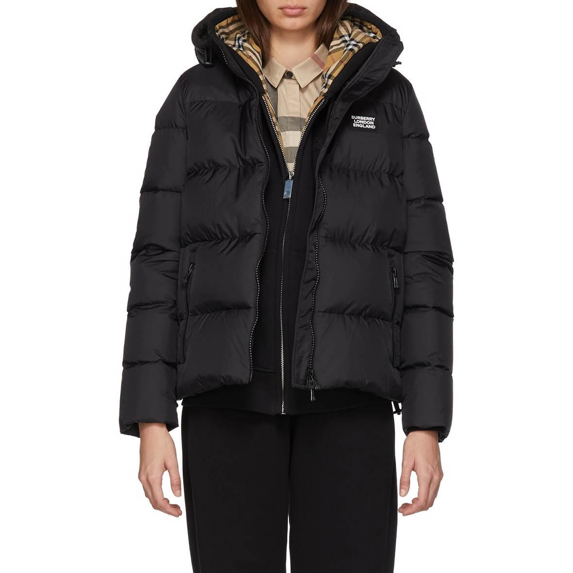 Burberry Leith Drops Monogram Hooded Down Jacket