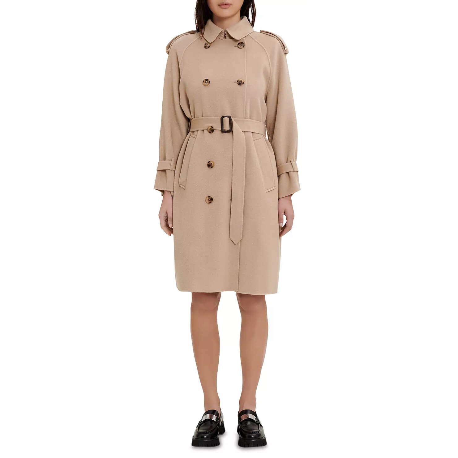 Maje Grenchman Double-Faced Wool-Blend Trenchcoat