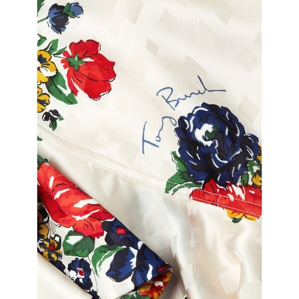 Tory Burch Floral Ruffle Silk Belted Wrap Dress – evaChic