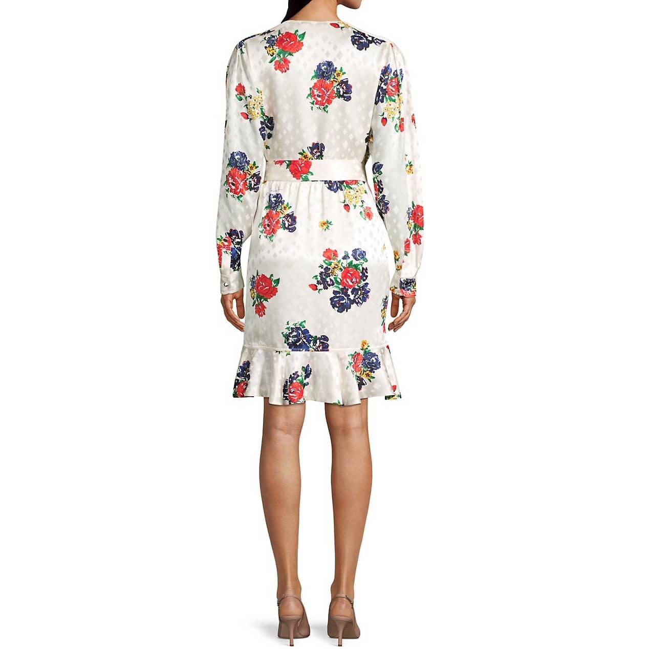 Tory Burch Floral Ruffle Silk Belted ...