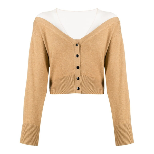 Alexander Wang Cropped Tulle-Trimmed Wool-Blend Cardigan – evaChic