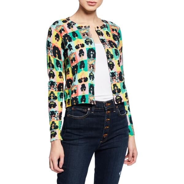 Alice + Olivia Ruthy Stace Face Photo Booth Cardigan