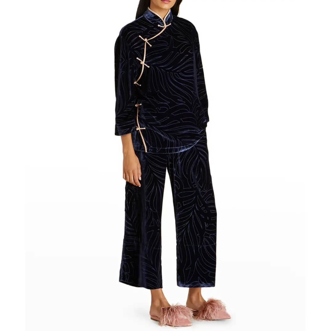 Olivia von Halle Harlow Devoré Velvet Pajamas