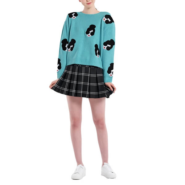 Alice + Olivia Gleeson Stace Face Cropped Boxy Sweater