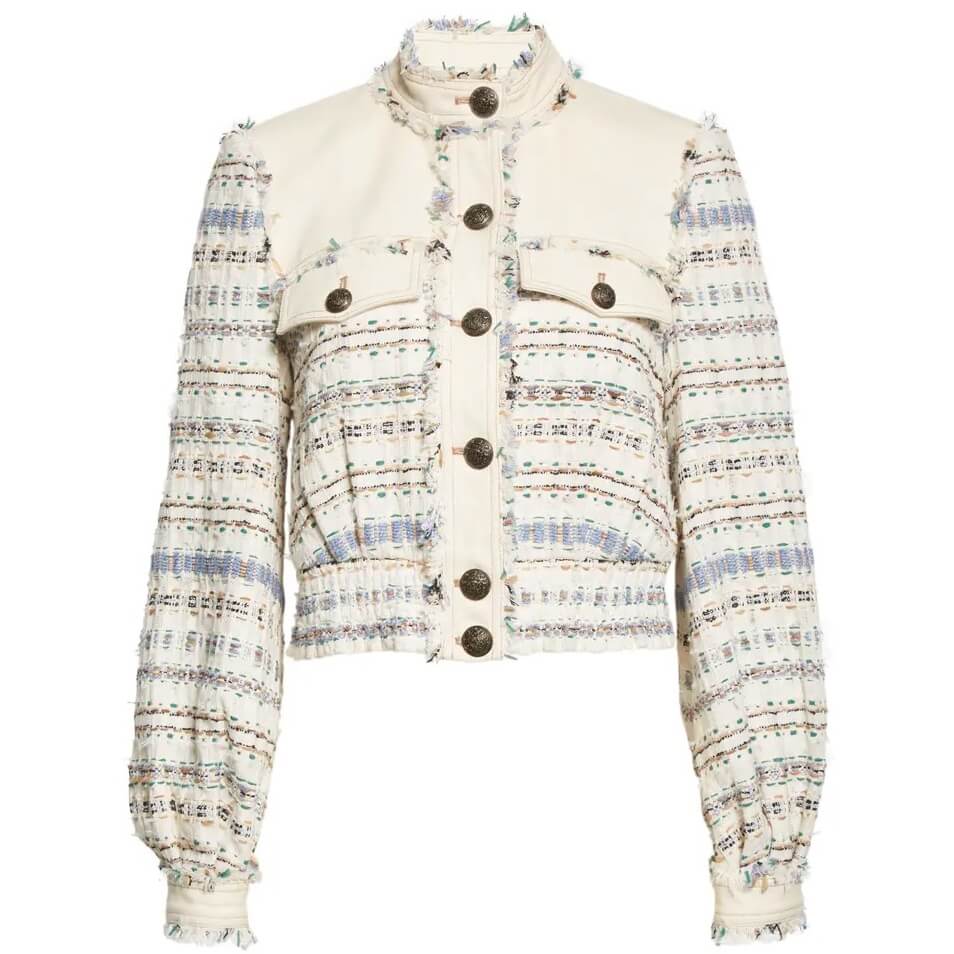 Veronica Beard Darren Cotton-Blend Tweed Cropped Jacket – evaChic