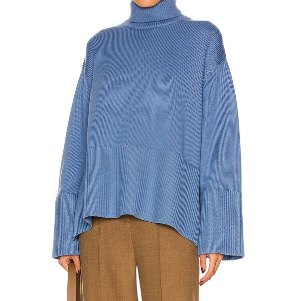 Toteme Oversized Turtleneck Wool-Cotton Sweater