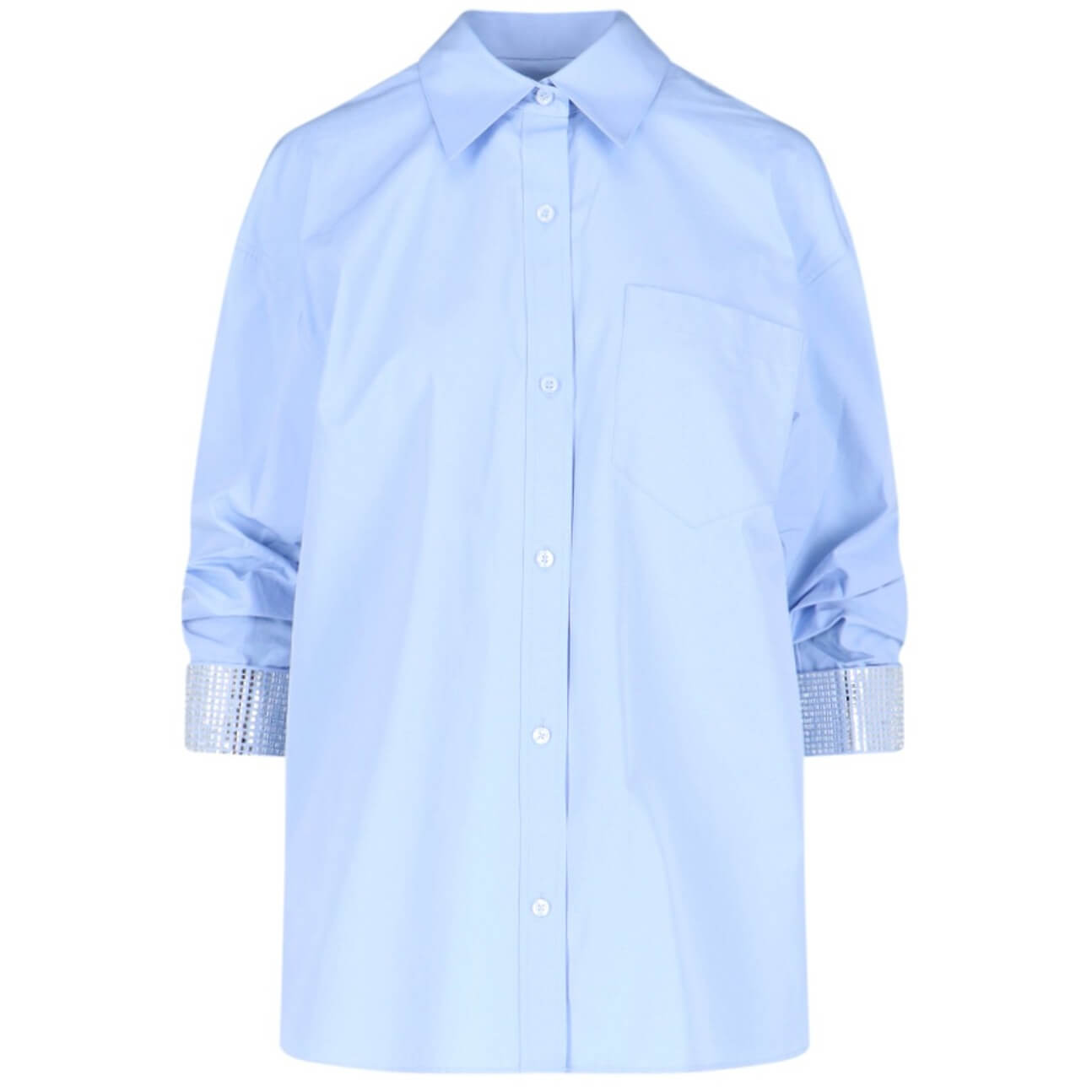 Alexander Wang Crystal-Embellished Cuff Button-Down Shirt
