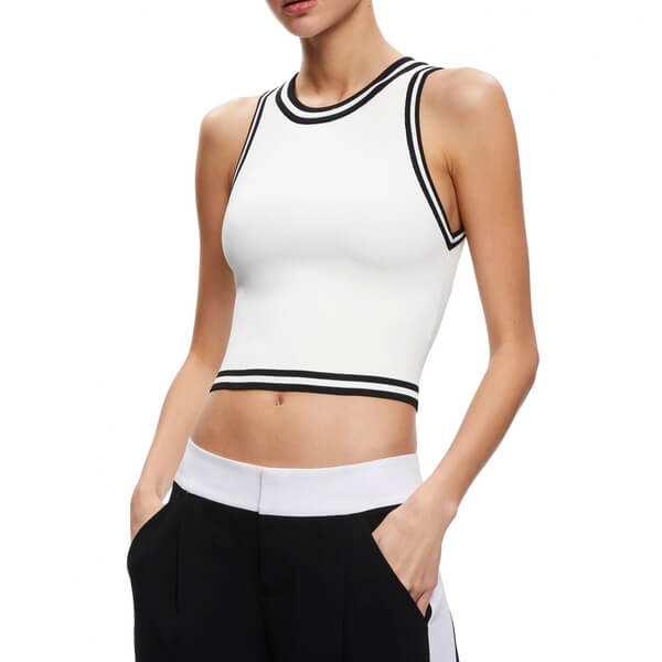 Alice + Olivia Rydel Tipped Cropped Tank Top