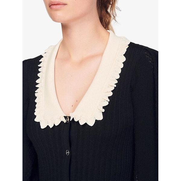 Sandro Dorothy Puff-sleeve knitted Midi Dress – evaChic